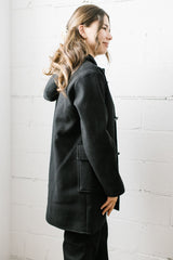 Lulu Hooded Duffle Coat | Black