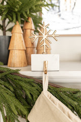 Marble Stocking Holder | Snowflake