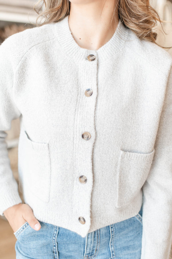 Yuri Cardigan | Light Grey Mix - FINAL SALE