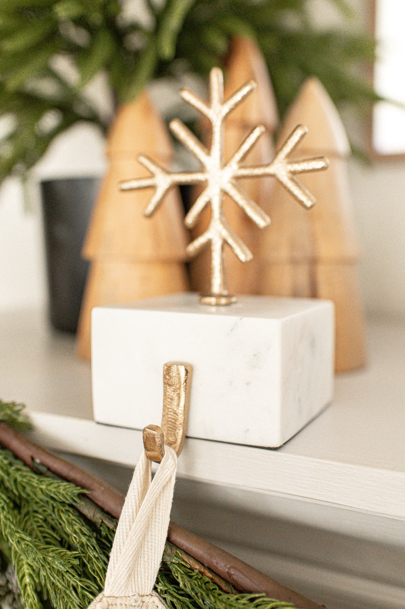 Marble Stocking Holder | Snowflake