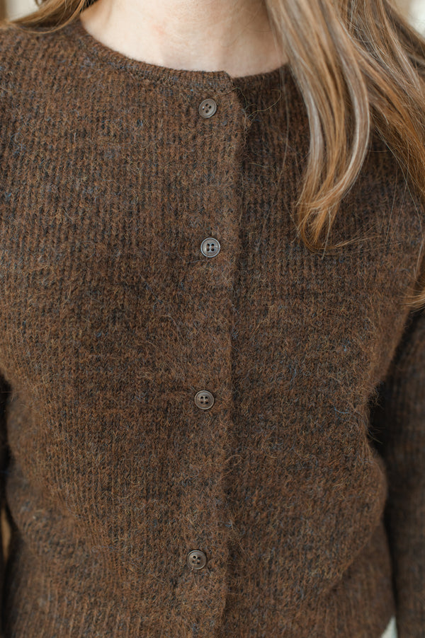 Bergos Cardigan | Brown Melange