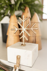 Marble Stocking Holder | Snowflake