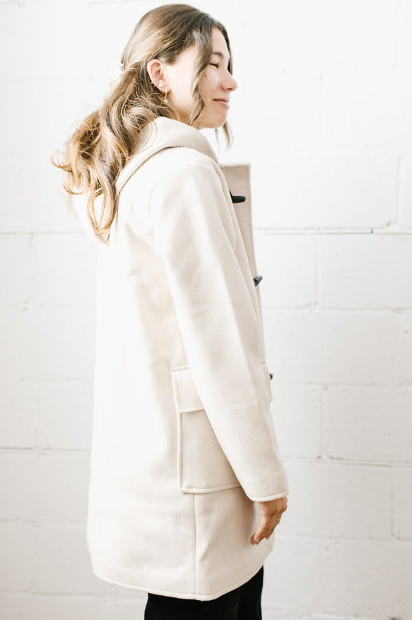 Lulu Hooded Duffle Coat | Ivory Melange - FINAL SALE