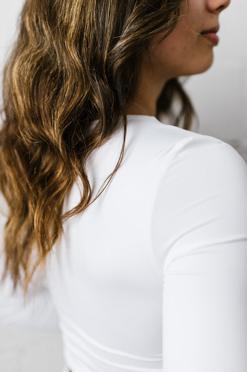 Roxie Crewneck Long Sleeve | White - FINAL SALE
