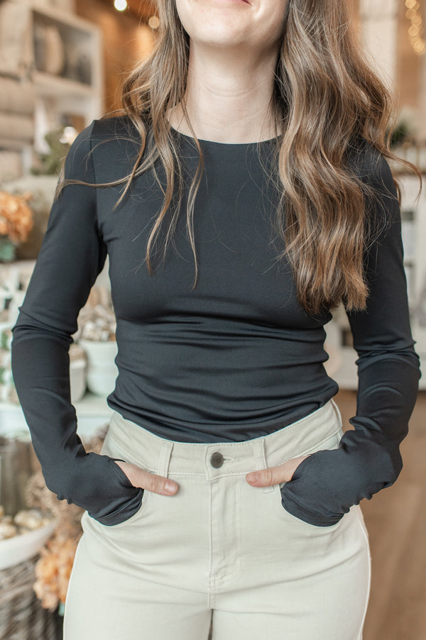 Hira Long Sleeve Top | Black
