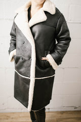 Nila Double Breasted Coat | Black & Cream - FINAL SALE