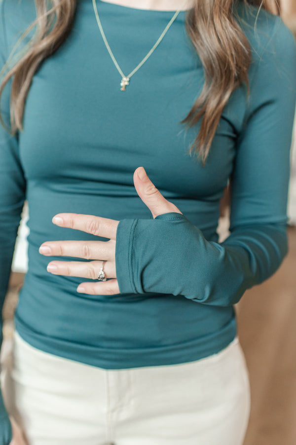 Hira Long Sleeve Top | Dark Hunter Green