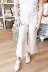 Philomena Twill Pants | Cream - FINAL SALE