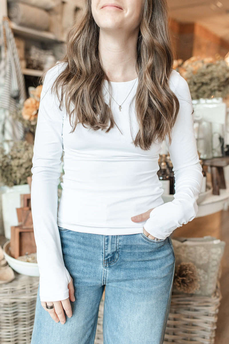 Hira Long Sleeve Top | White