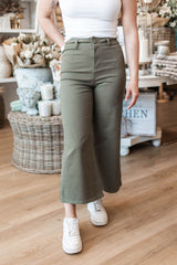 Philomena Twill Pants | Olive - FINAL SALE