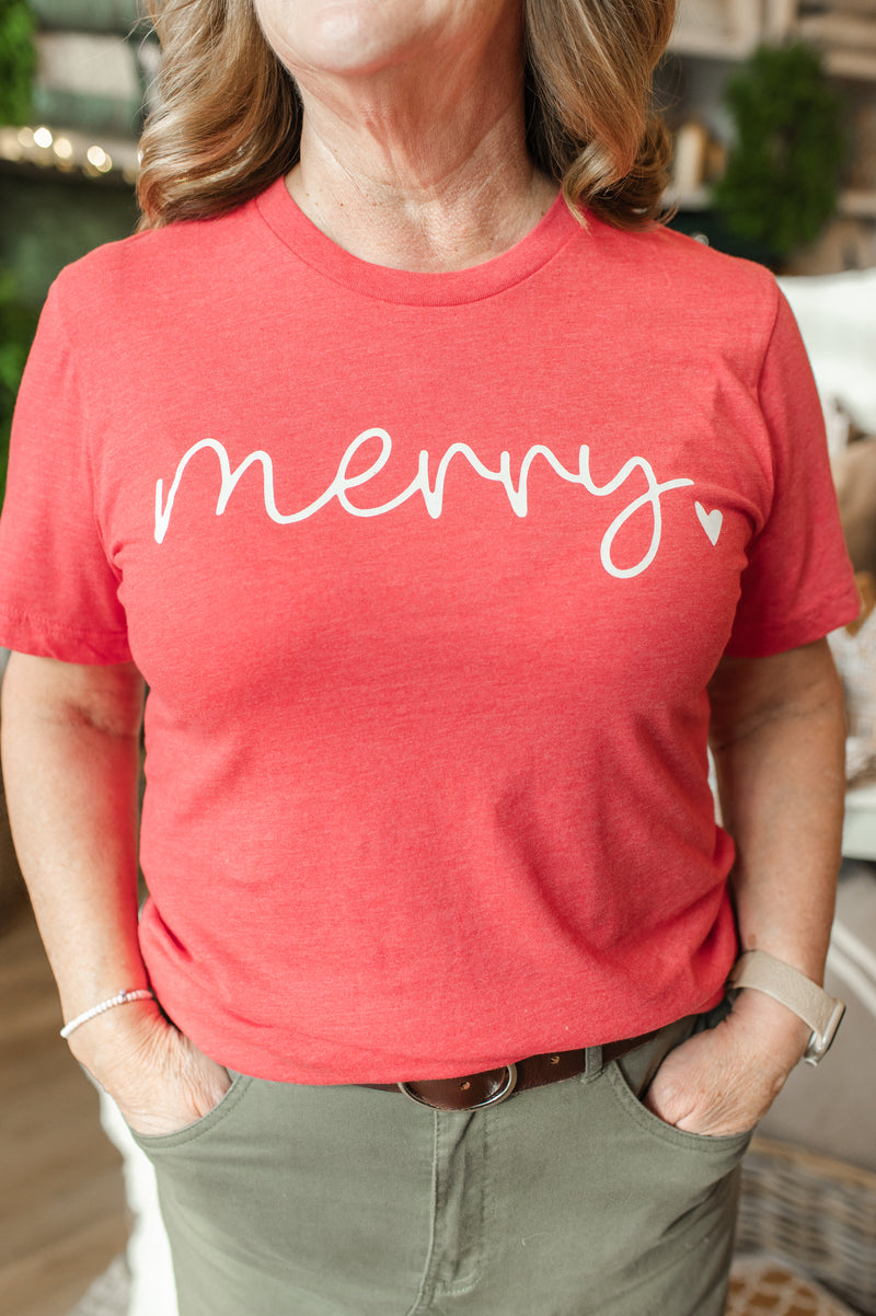 Merry Heart Tee | Heather Red