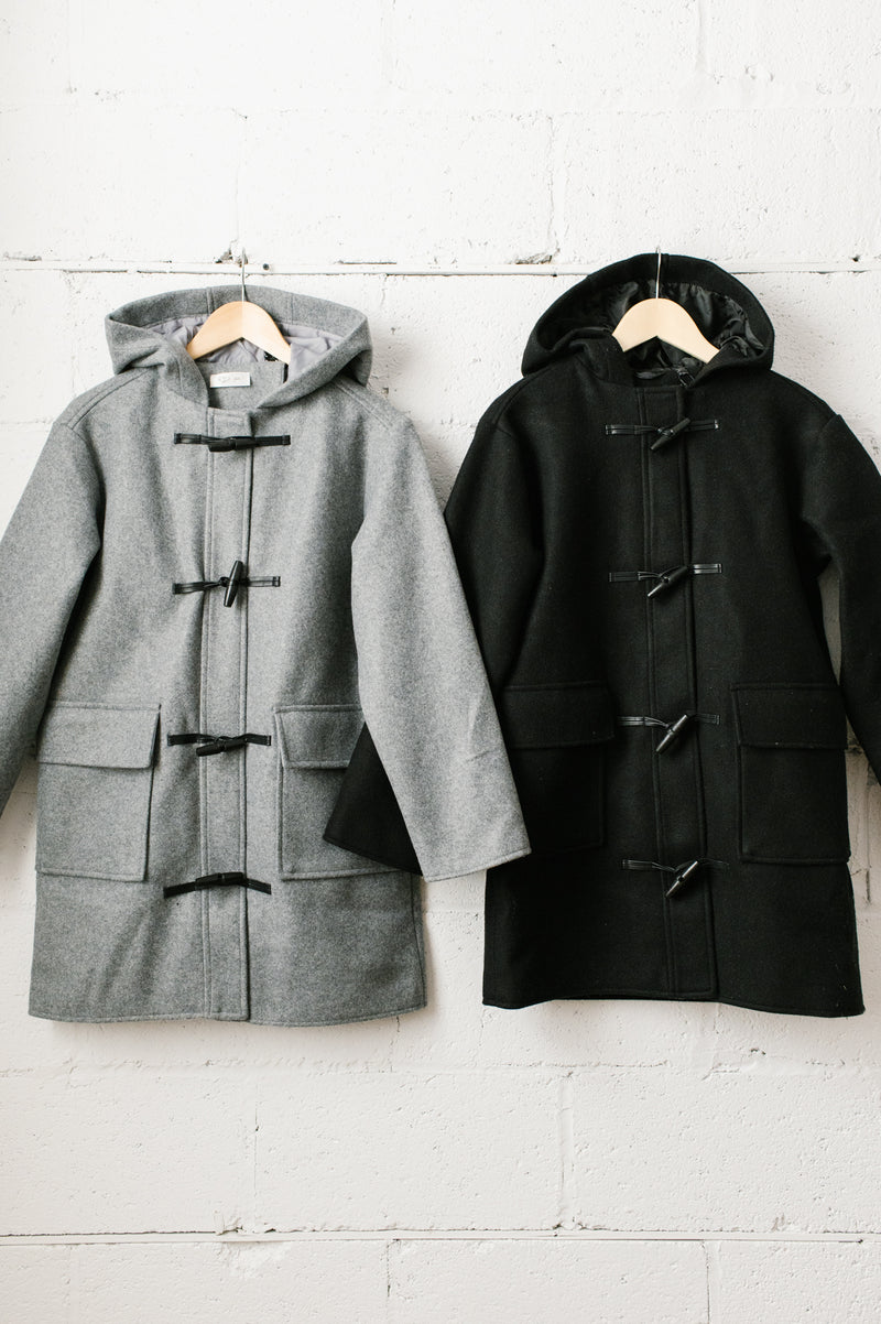 Lulu Hooded Duffle Coat | Black - FINAL SALE