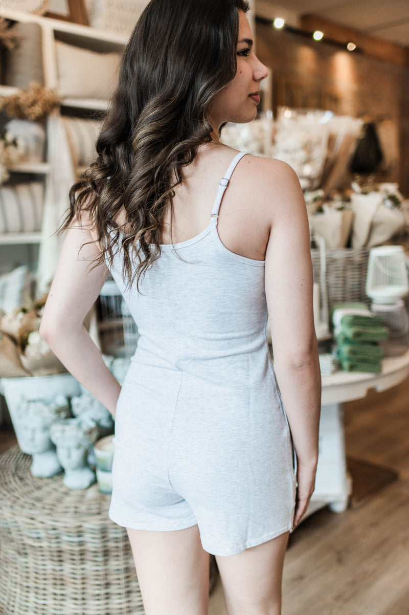 Kaine Romper |  Light Heather Grey - FINAL SALE