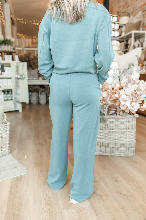 Victoria Wide Leg Pants | Hunter Green