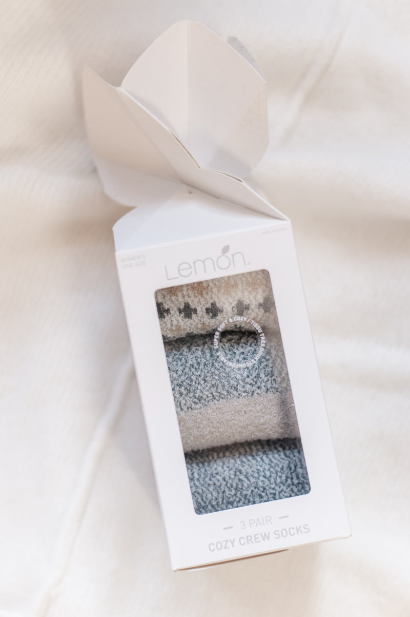 Tootsie Roll Crew Socks 3 Pack | Navy Combo