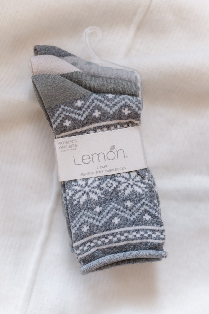 Heather Soft Crew Socks 3 Pack | Green