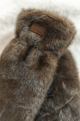 Faux Fur Mittens | Dark Brown