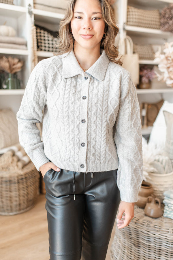 Colette Cardigan | Grey Melange - FINAL SALE