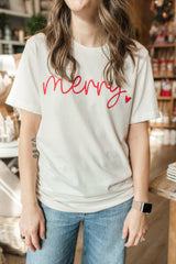 Merry Heart Tee | Vintage White