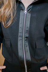 Saruna Pullover | Black Satin Stripe
