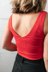 Valentina Double V Bodysuit | Radiant Red