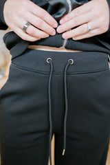 Erika Pants | Black Satin Stripe