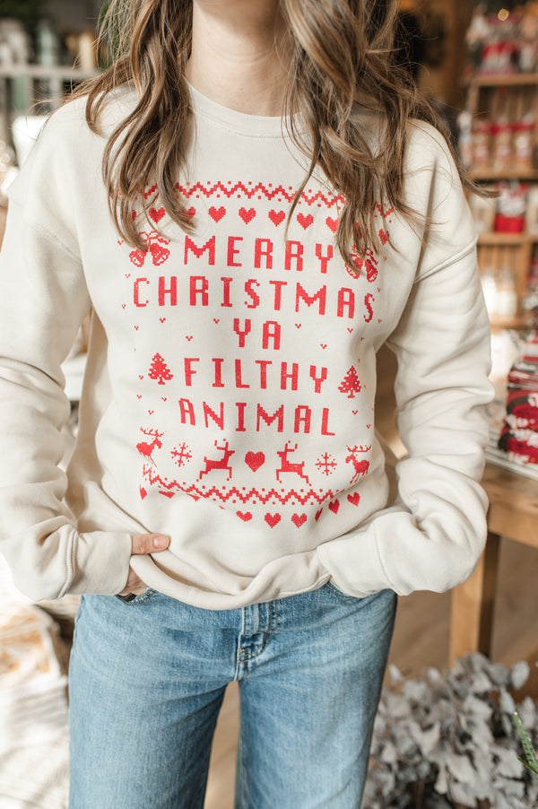 Merry Christmas Sweatshirt | Heather Dust