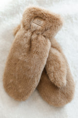 Faux Fur Mittens | Camel