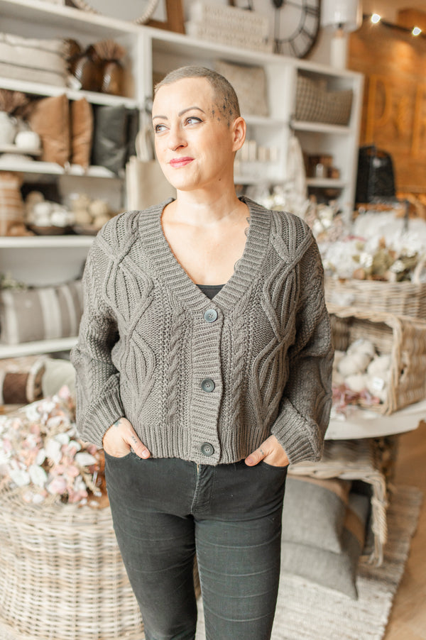 Iggy Cardigan | Bark Melange - FINAL SALE