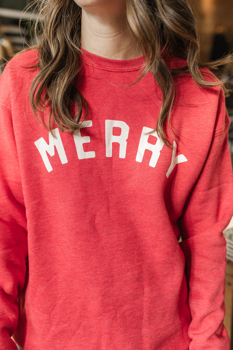 Merry Sweatshirt | Heather Cranberry