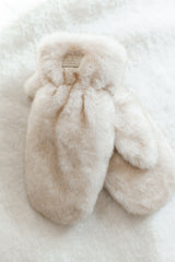 Faux Fur Mittens | Cream
