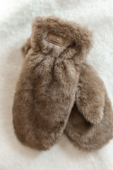Faux Fur Mittens | Taupe