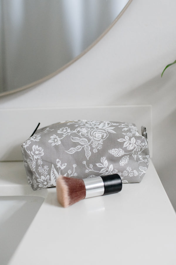 Grey Floral Box Bag - FINAL SALE