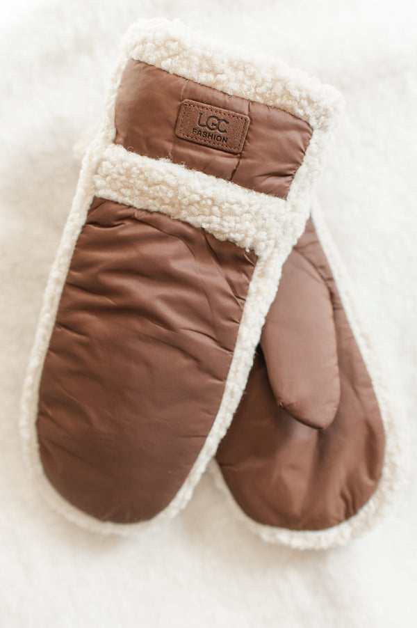 Sherpa Mittens | Dark Brown