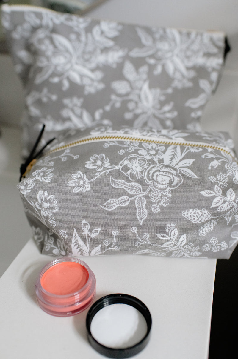 Grey Floral Box Bag - FINAL SALE