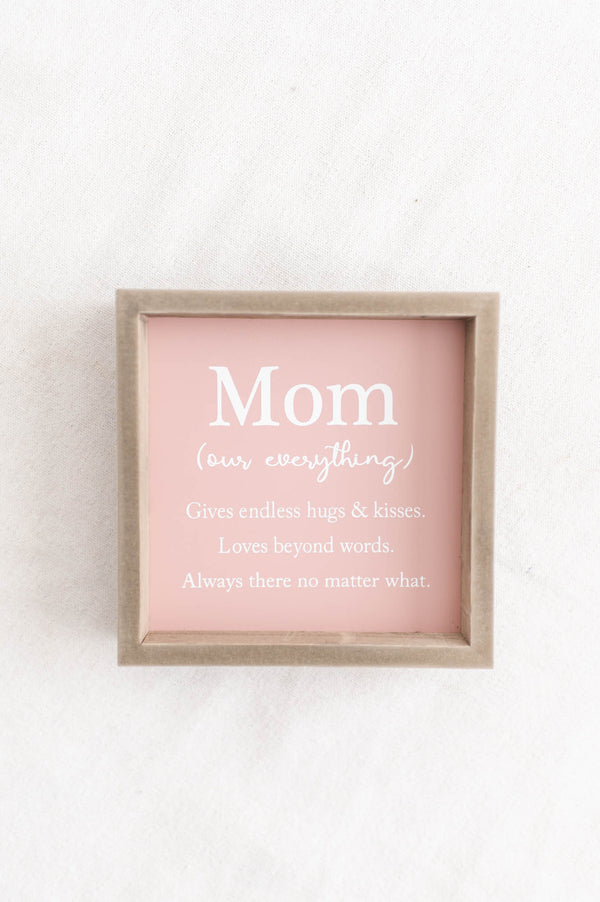 Mom Block Sign | Pink