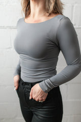 Brida Low Back Bodysuit | Titanium