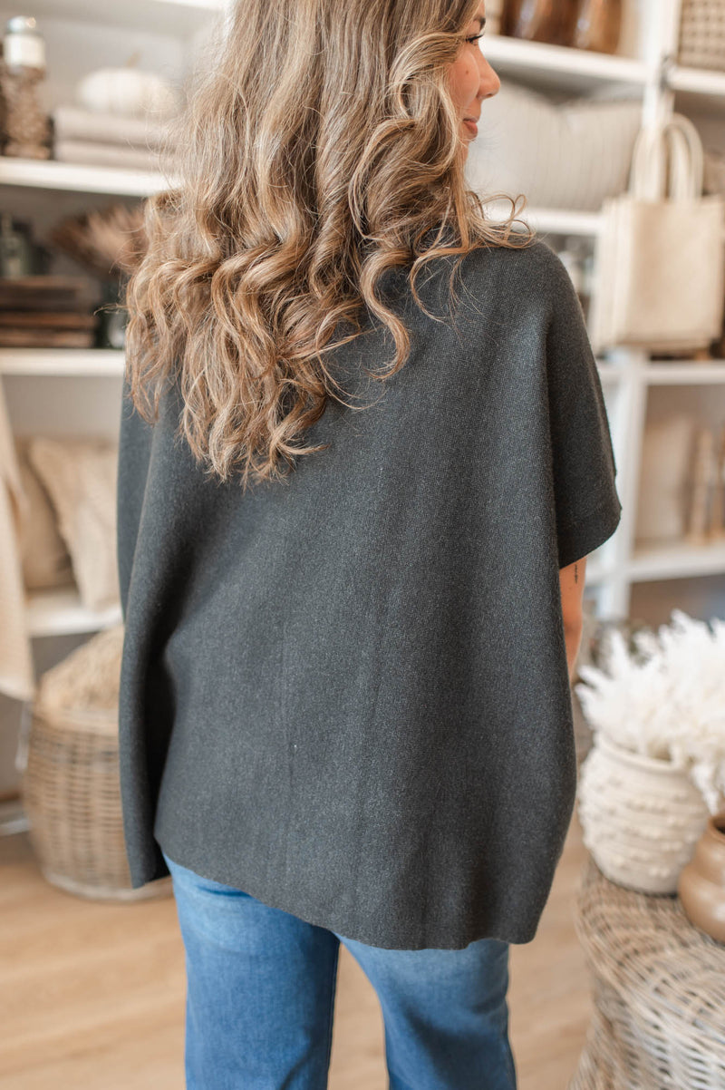 Cosima Poncho | Ash Grey Melange