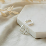 Petite Square Hoops | Silver
