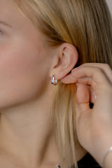 Petite Square Hoops | Silver