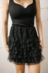 Teresa Ruffle Skirt | Black - FINAL SALE