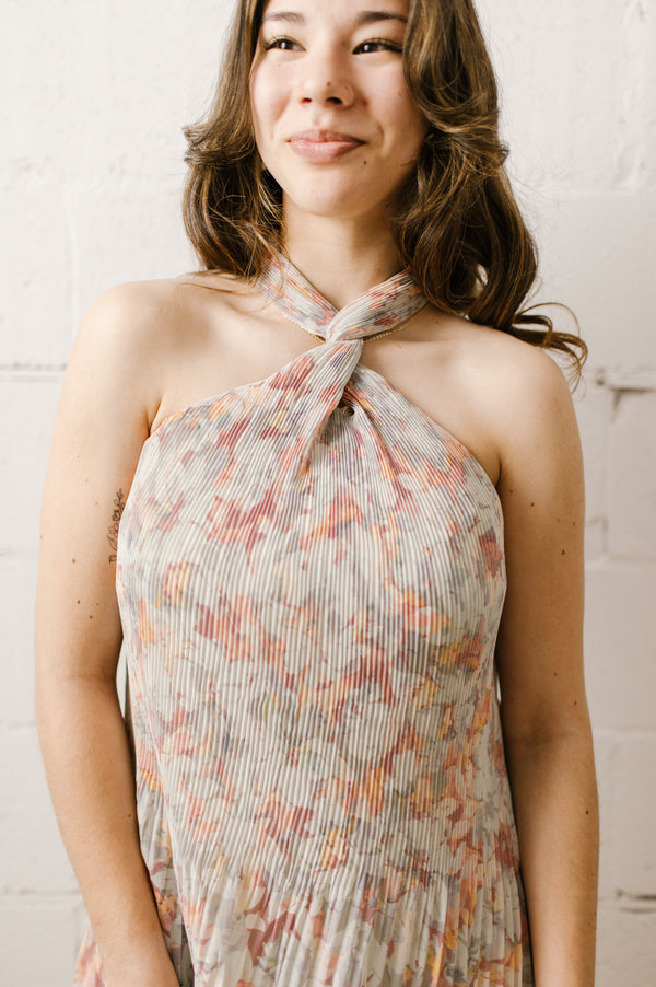 Hannie Halter Dress | Lily Pad Texture - FINAL SALE