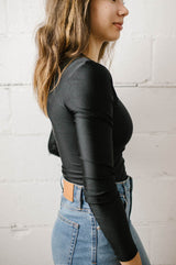 Roxie Crewneck Bodysuit | Onyx