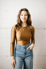 Roxie Crewneck Bodysuit | Copper - FINAL SALE