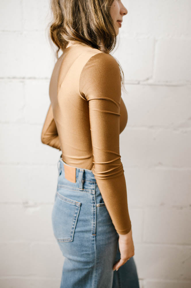 Roxie Crewneck Bodysuit | Copper - FINAL SALE