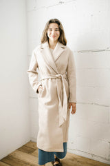 Macie Belted Coat | Beige Melange