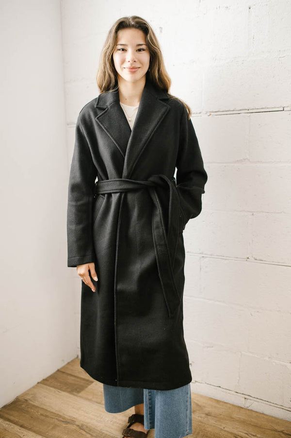 Macie Belted Coat | Black - FINAL SALE