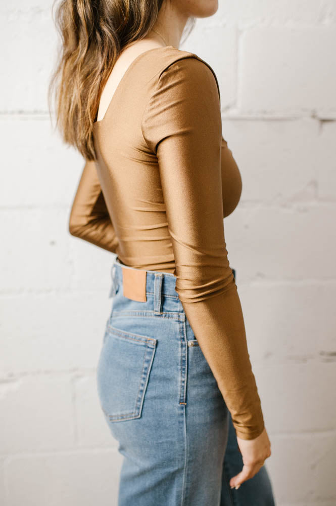 Stacy Long Sleeve Bodysuit | Copper