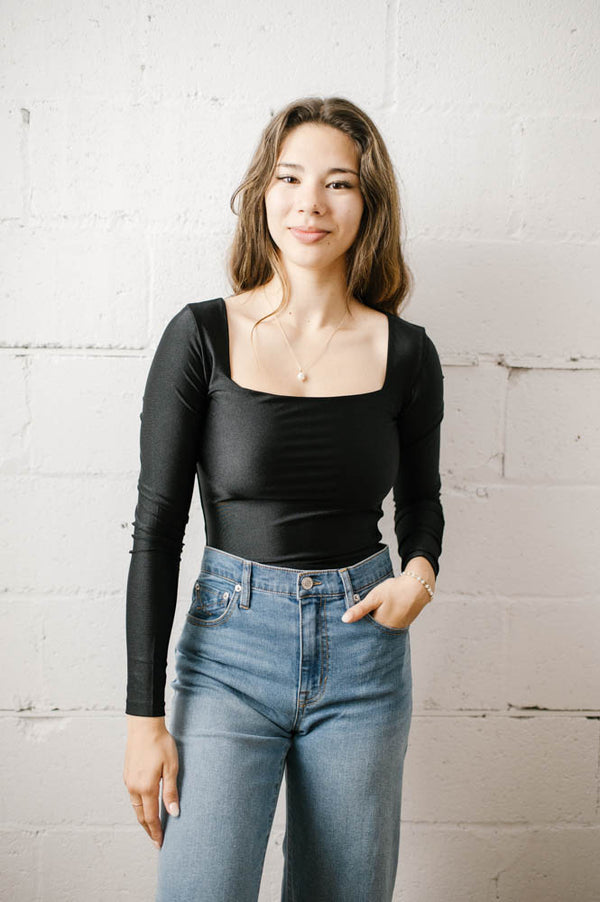 Stacy Long Sleeve Bodysuit | Onyx