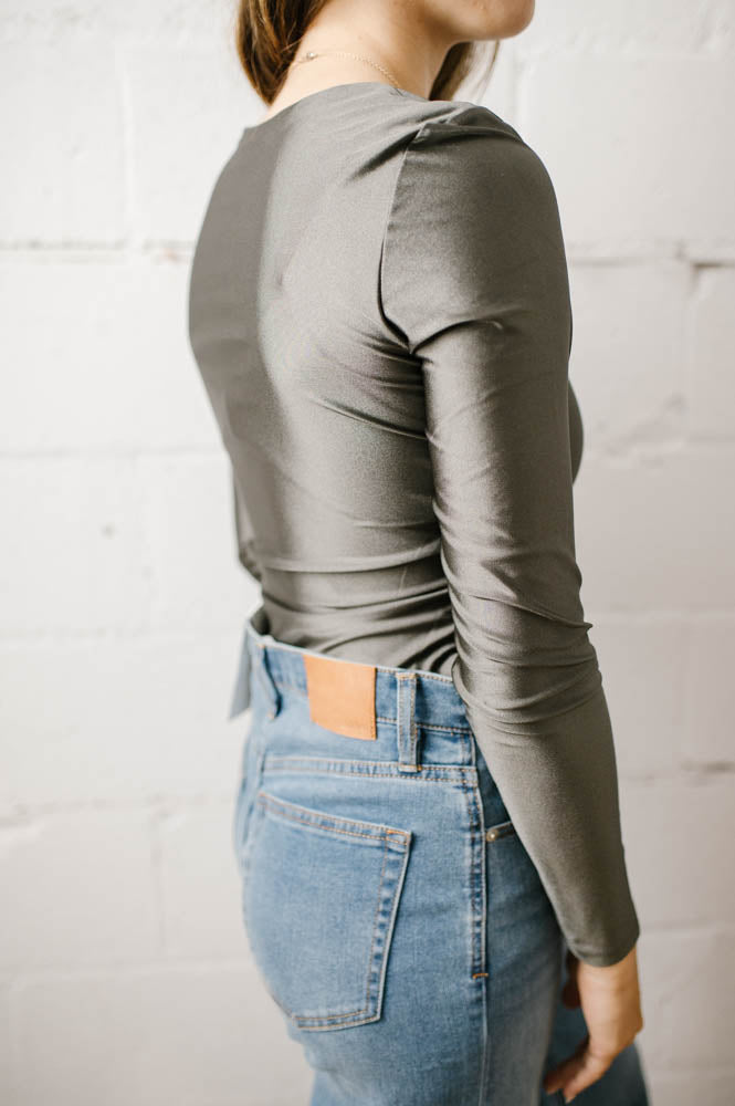 Sofie Long Sleeve Top | Gunmetal - FINAL SALE